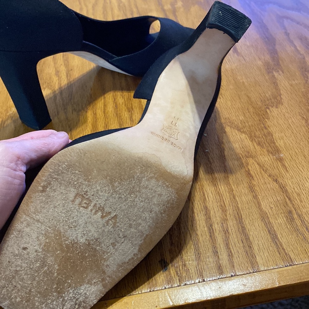 Van Eli Black Peep toe Heels Size 11M - Picture 4 of 7